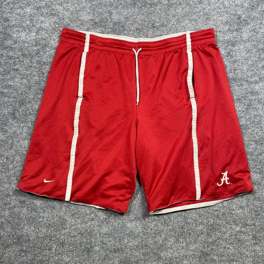 Nike Alabama Crimson Tide Reversible Basketball Shorts Mens XL Red White Mesh